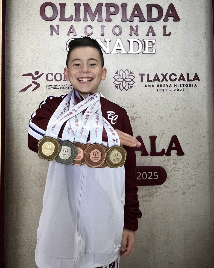 Con 11 años, Emiliano Mendoza deslumbra con cinco medallas en Olimpiada Nacional de Gimnasia