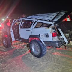 Joven madre de familia pierde la vida tras volcadura, niñas de 5 y 2 años lesionadas; papá conductor de Jeep fue detenido