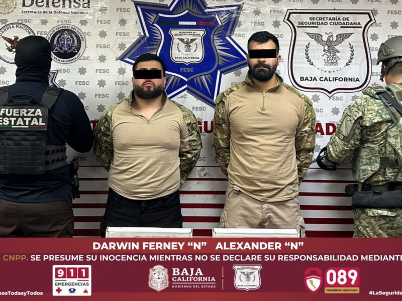 Capturan en el Valle de Mexicali a dos colombianos ligados a célula criminal de “Los Rusos”