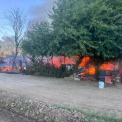 Incendio consume hogares de 4 familias en ejido Janitzio; fuego arrasa vivienda, vehículos y más de 30 animales domésticos