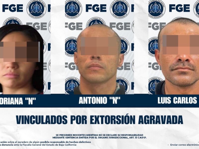 Caen tres presuntos extorsionadores del Bazar de Gaby; permanecerán en prisión preventiva