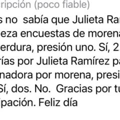 Reportan llamadas con encuesta sobre Julieta Ramírez rumbo a la gubernatura de Baja California