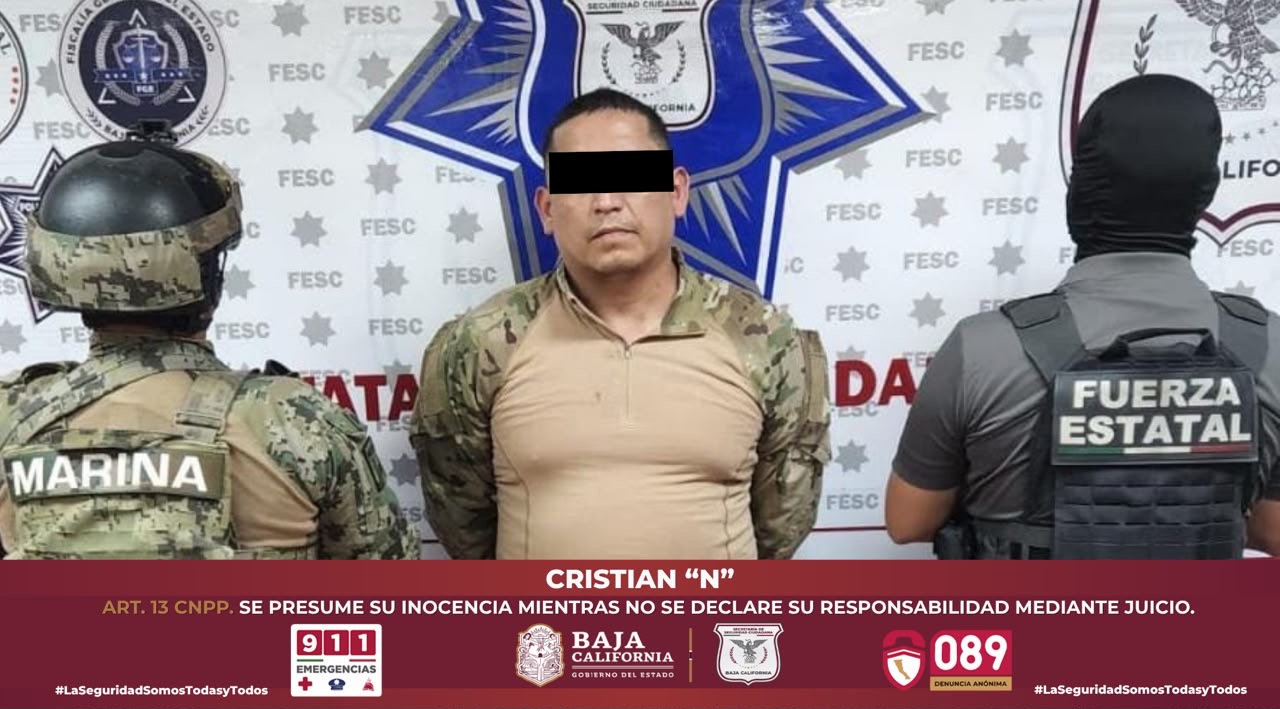 FESC detiene a líder de sicarios de Los Rusos por ataques contra agentes; fue capturado en el Valle de Mexicali