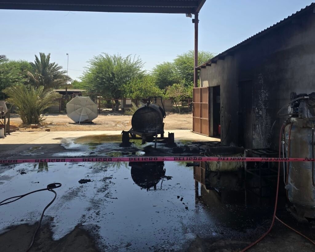 Explosión de tanque de diésel cobra la vida de adulto mayor en el Valle de Mexicali
