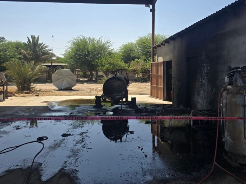 Explosión de tanque de diésel cobra la vida de adulto mayor en el Valle de Mexicali