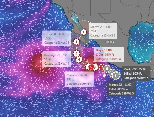“Polo” podría acercarse al sur de Baja California durante los primeros días de la próxima semana