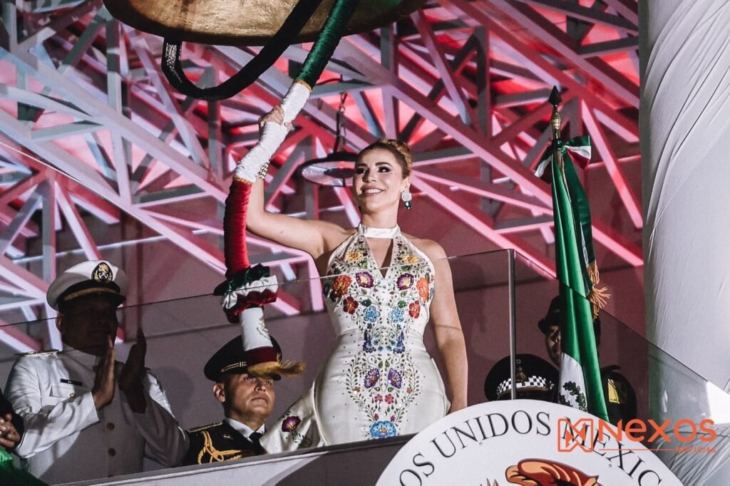 Audios pregrabados acompañaron los vivas de Marina del Pilar durante su último Grito de Independencia en Mexicali