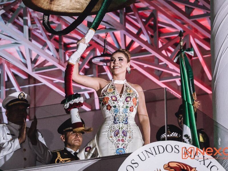 Audios pregrabados acompañaron los vivas de Marina del Pilar durante su último Grito de Independencia en Mexicali