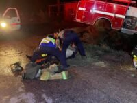 Choque de bombera deja varios lesionados durante las lluvias de “Rachel” en el Valle de Mexicali